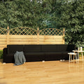 Black Poly Rattan Patio Sofa Set with Cushions V38294
