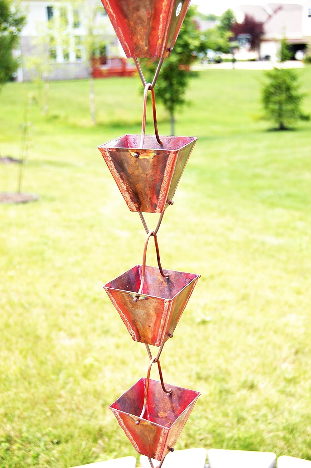 Antiqued Pure Copper Metal Rain Chain K848