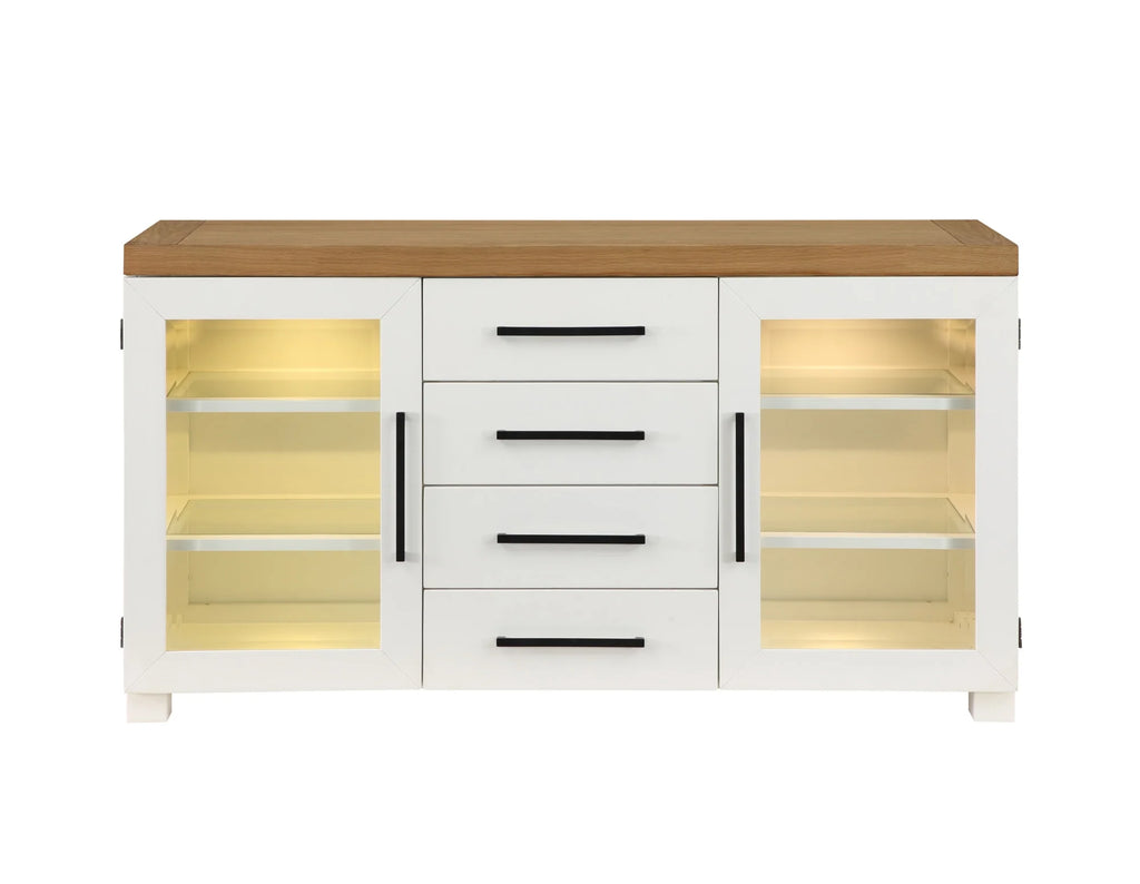 Farmhouse Dining Sideboard with LED Light E478827