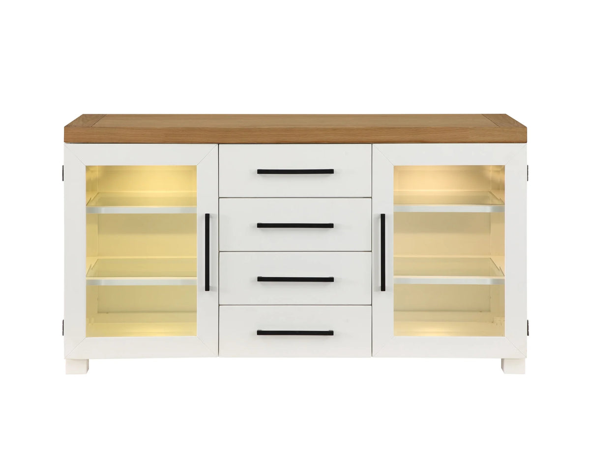 Farmhouse Dining Sideboard with LED Light E478827