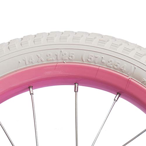 12 14 16 18 Inch Kids Bike Front Wheels with Solid Rubber Tire and Inner Tube, Black & White H363392