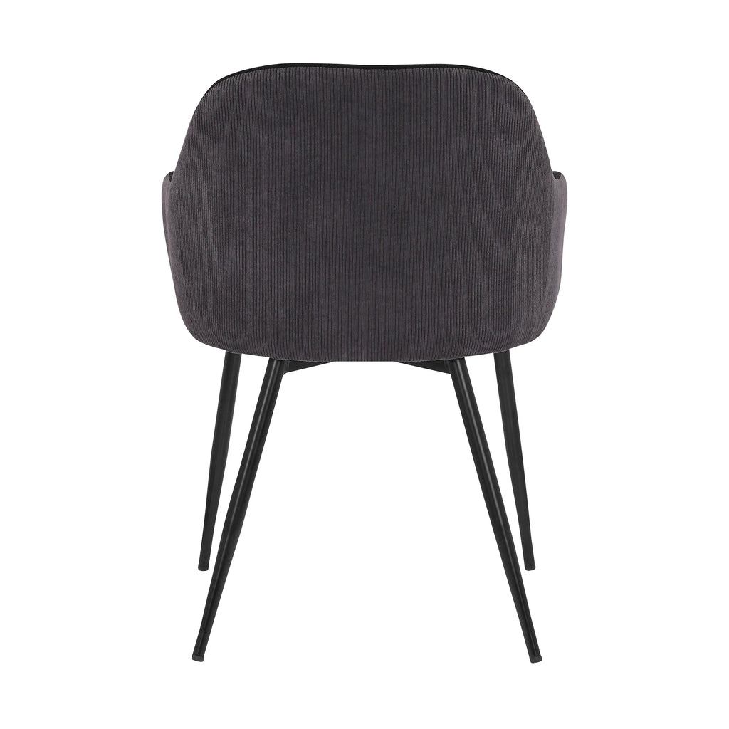 Black Dark Grey Fabric Dining Chair W383039