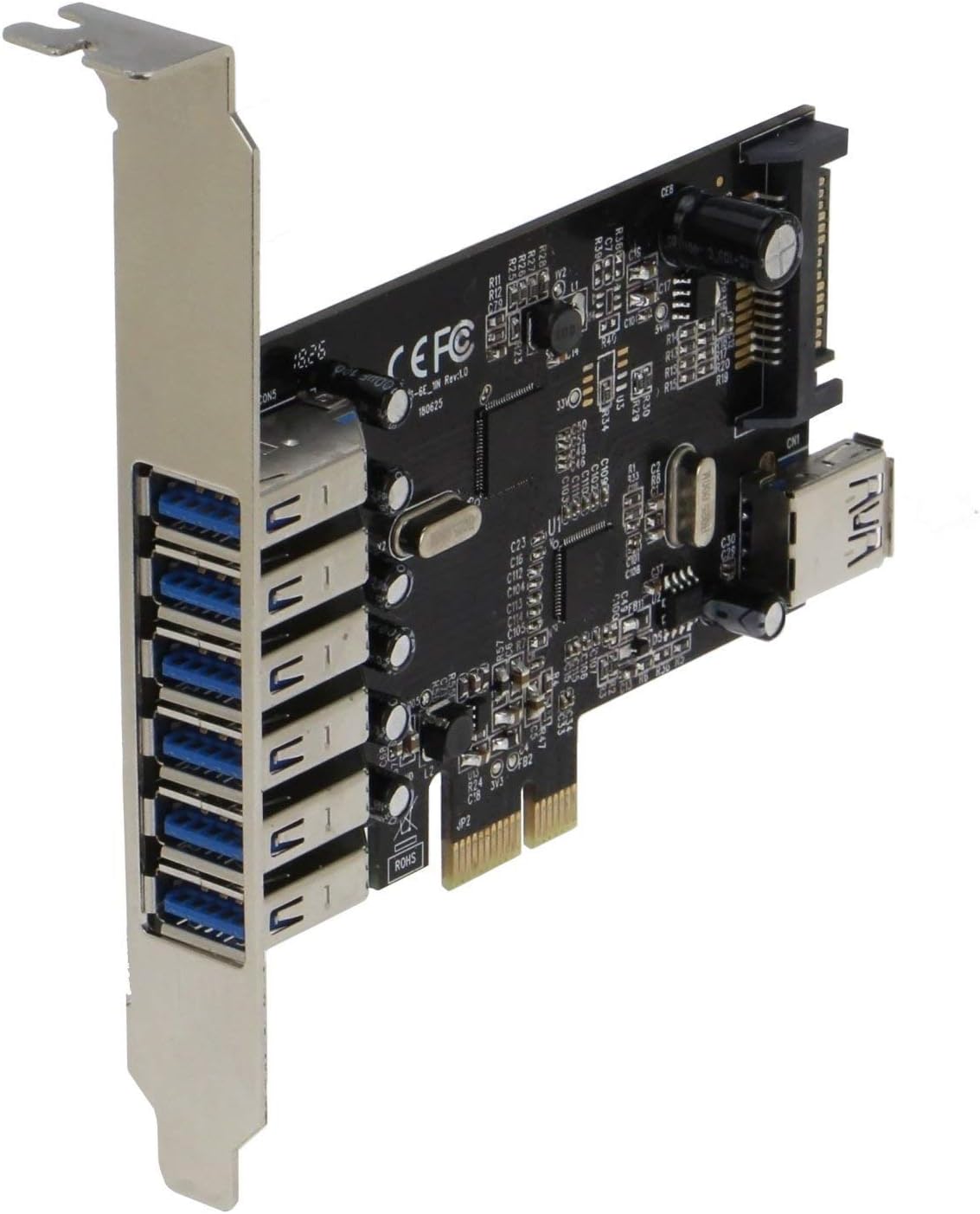 PCIE 7 Port USB 3.1 Gen I Adapter Card with Low Profile Bracket Pack of 2 K76628