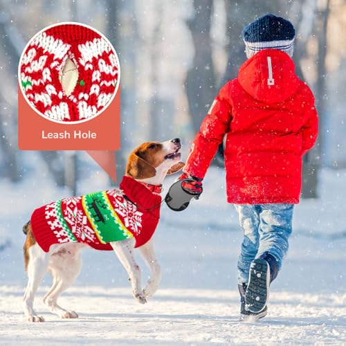 Grey Dog Christmas Sweater with Leash Hole J630