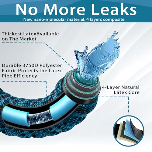 50 ft Expandable Kink Free Garden Hose with 10 Pattern Spray Nozzle O7295