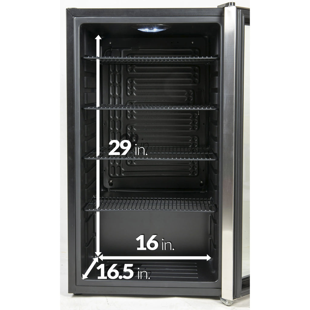 3.5 Cu. Ft. 135 Can Stainless Steel Beverage Cooler W411