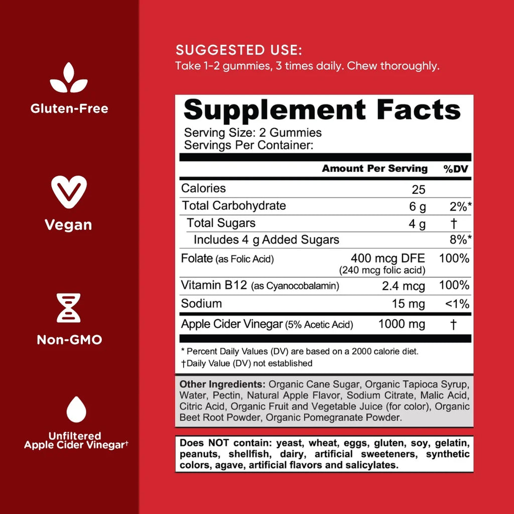 Apple Cider Vinegar Gummies, 120 Count O4999