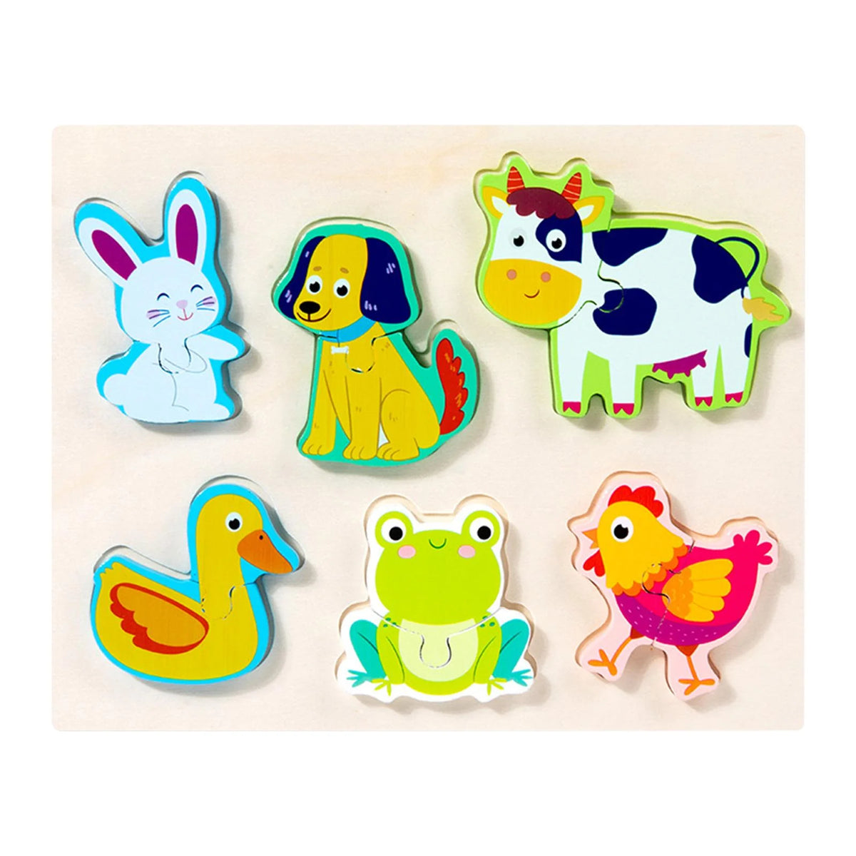 Wooden Puzzle Educational Toys Colors and Shapes Cognition Montessori Toys for 1 2 3 Year Old Girls Boys Animal T929