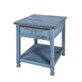 Rustic Blue Antique End Table U57286