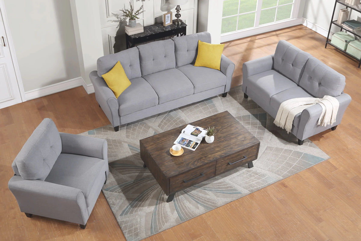 Linen Upholstered Sofa Set (1+2+3 Seat) Z16974