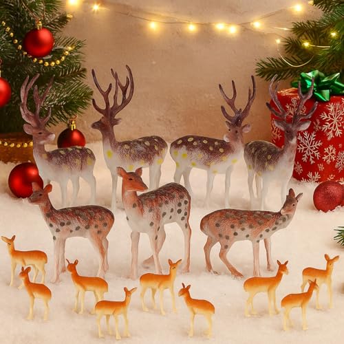 60 Pcs Mini Plastic Deer Figurines Cake Toppers X344727
