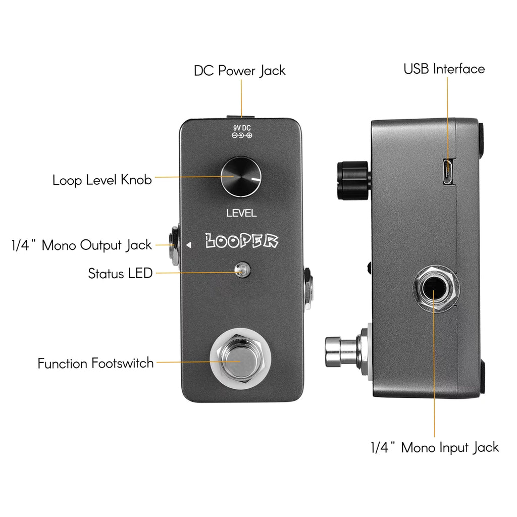 Looper Effect Pedal, 5 Minutes Looping Time, USB Interface Y258355
