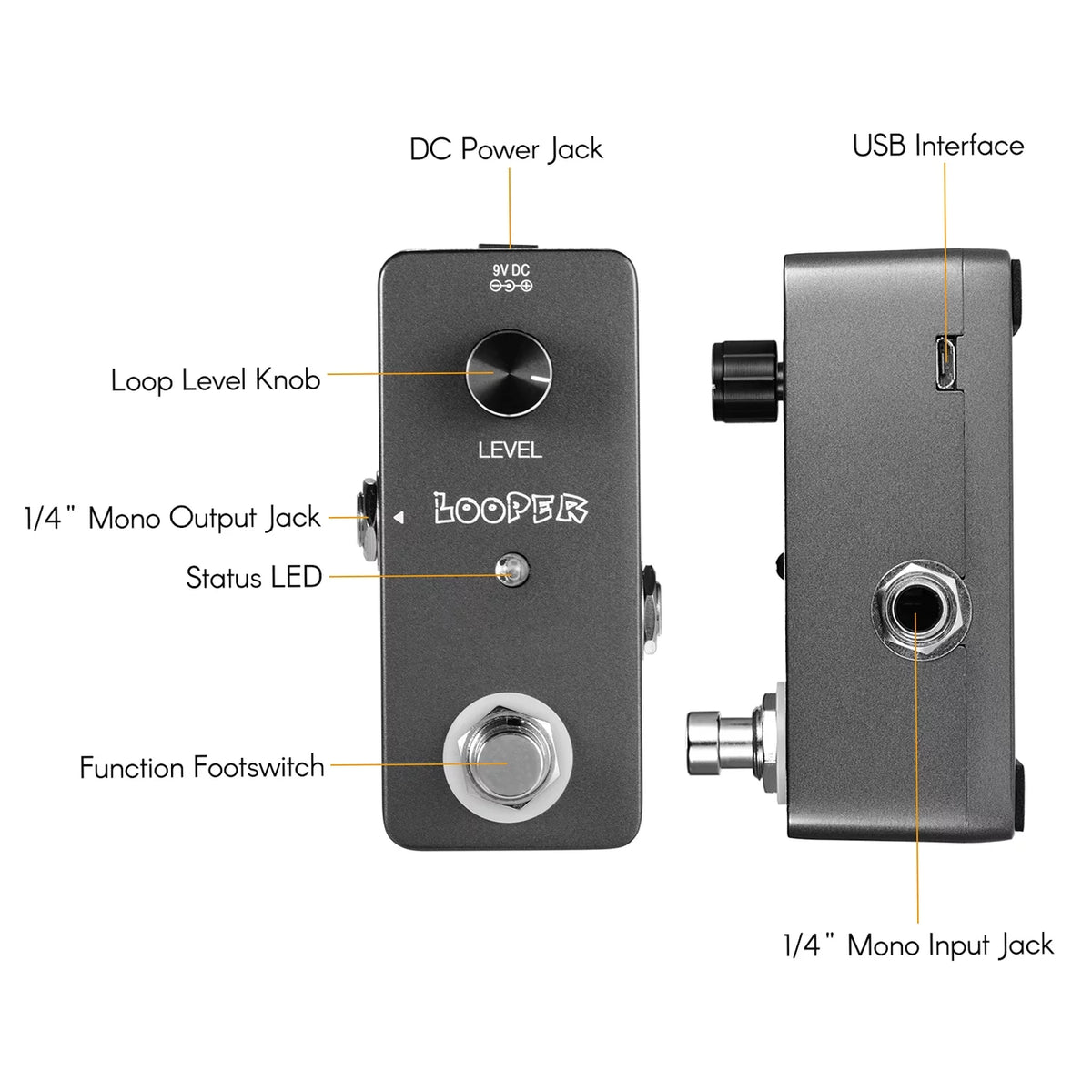 Looper Effect Pedal, 5 Minutes Looping Time, USB Interface Y258355