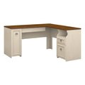 L Shaped Engineered Wood Desk in Antique White A385