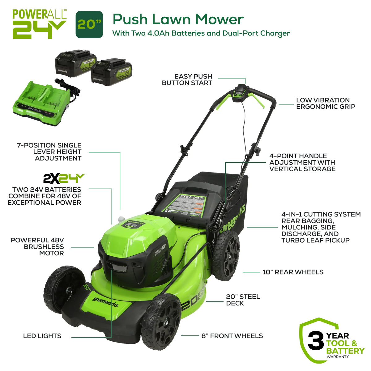 48V 20 Battery-Powered Lawn Mower L61786