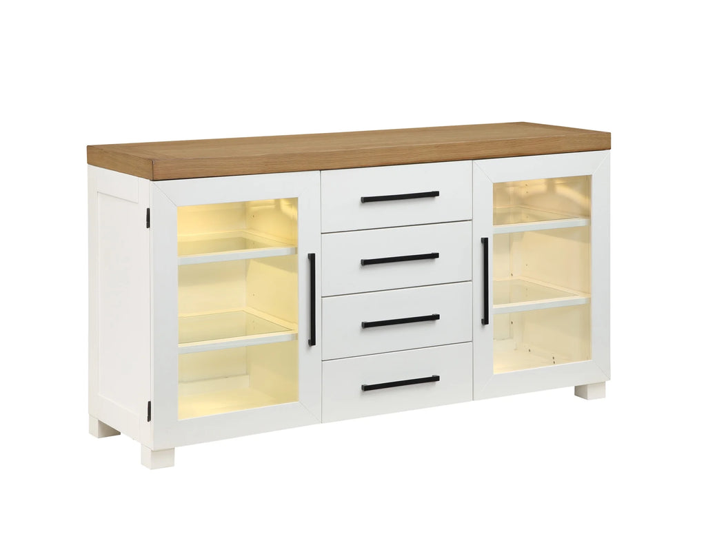 Farmhouse Dining Sideboard with LED Light E478827