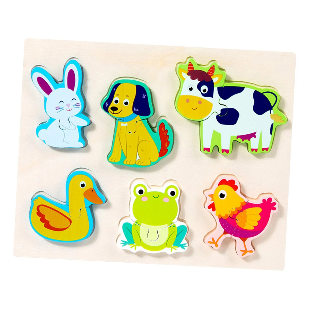 Wooden Puzzle Educational Toys Colors and Shapes Cognition Montessori Toys for 1 2 3 Year Old Girls Boys Animal T929