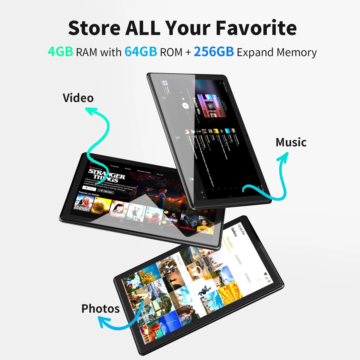 10in Android 12 Tablet 8gb RAM 128gb ROM IPS Screen U2394