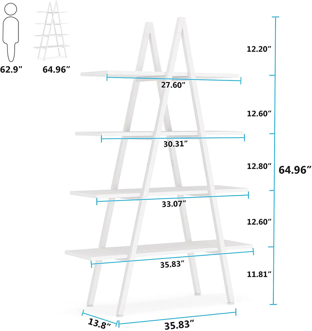 4-Tier White Bookshelf Y822699