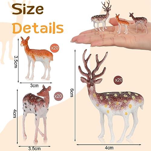 60 Pcs Mini Plastic Deer Figurines Cake Toppers X344727