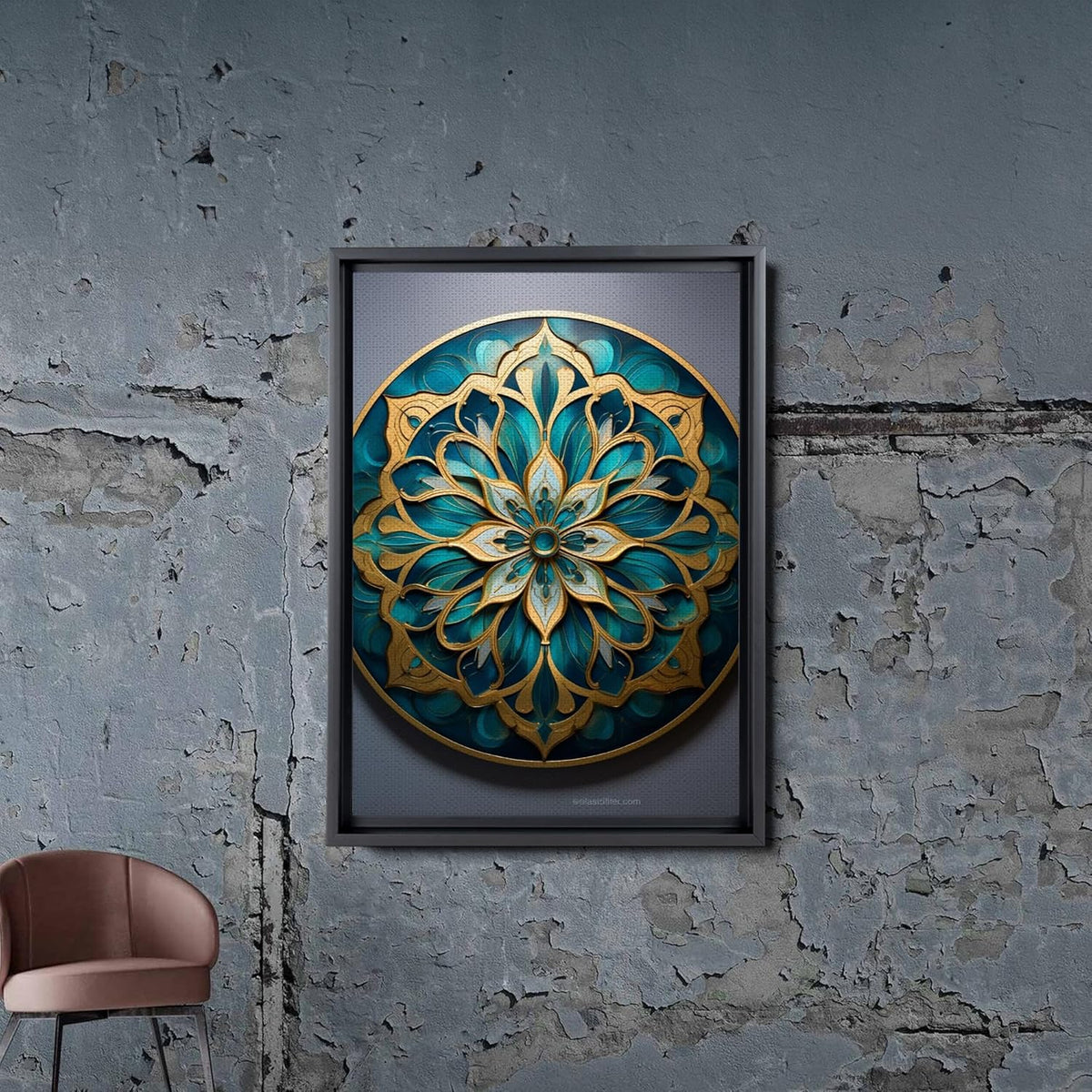 Vintage Mandala Flowers Wall Art M425