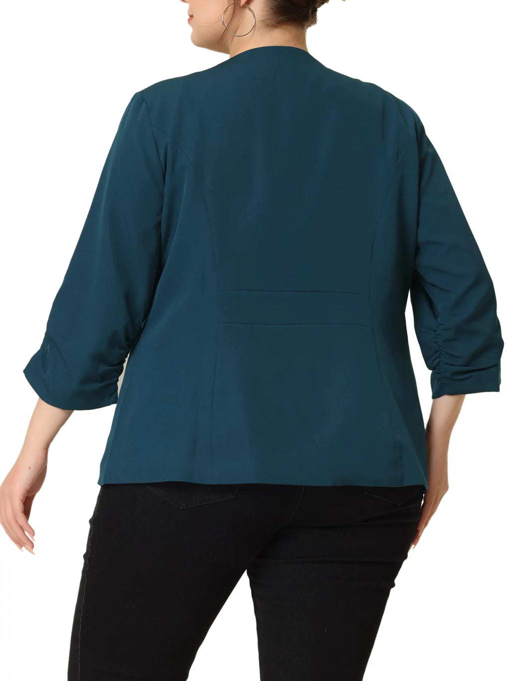 Plus Size 3/4 Sleeves Boyfriend Blazer D308