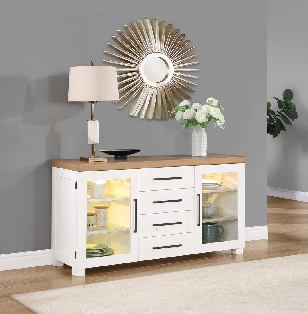 Farmhouse Dining Sideboard with LED Light E478827