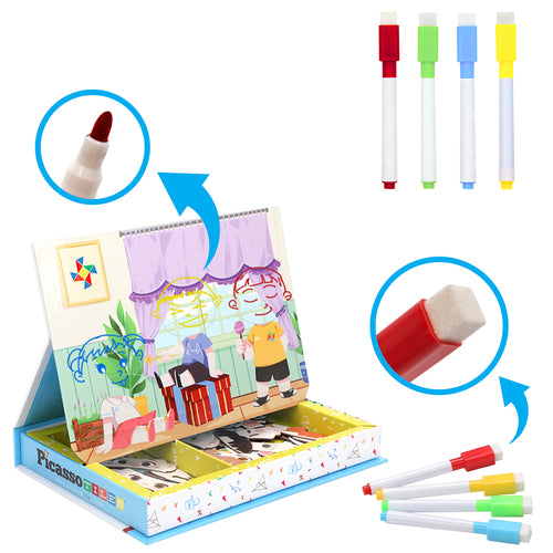 108pcs Magnetic Drawing Board Puzzle Book Q8868