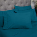 6-Piece Double Brushed Microfiber Sheet Set - Queen, Teal F208