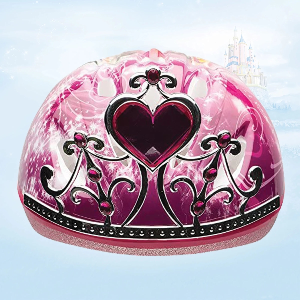Pink Disney Princess 3D Tiara Bike Helmet, Child 5+ (50-54cm) E18299