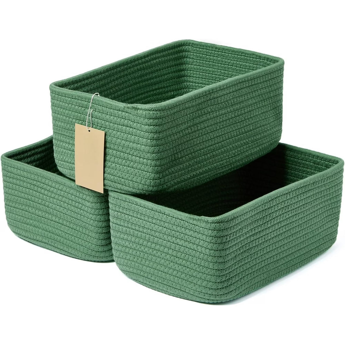 Small Storage Baskets 3 Packs Green 11.5x7.5x4.7” E1305