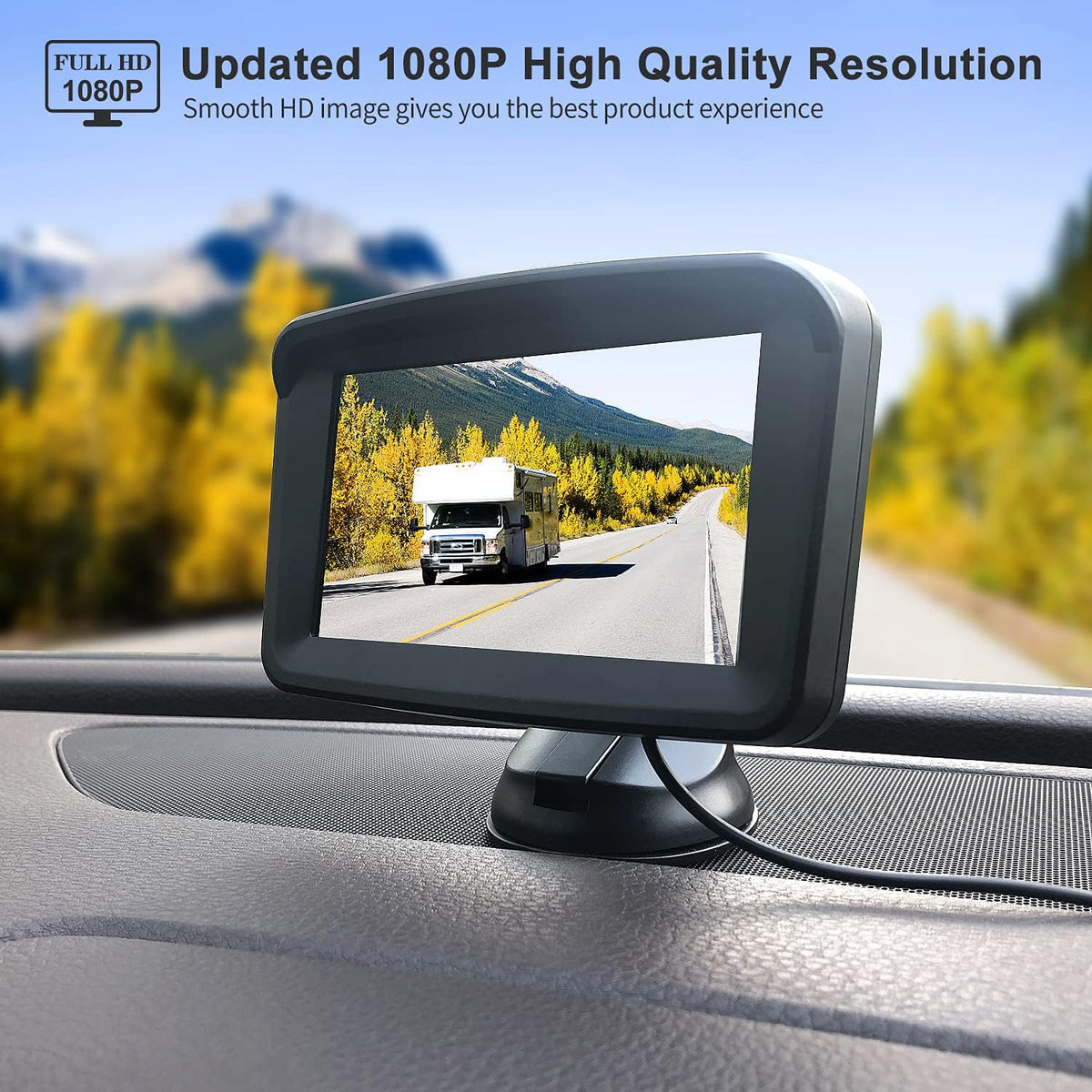 5 Monitor with 1080P Backup Camera, 149° Rear View Kit, IP69 Waterproof Night Vision N721010
