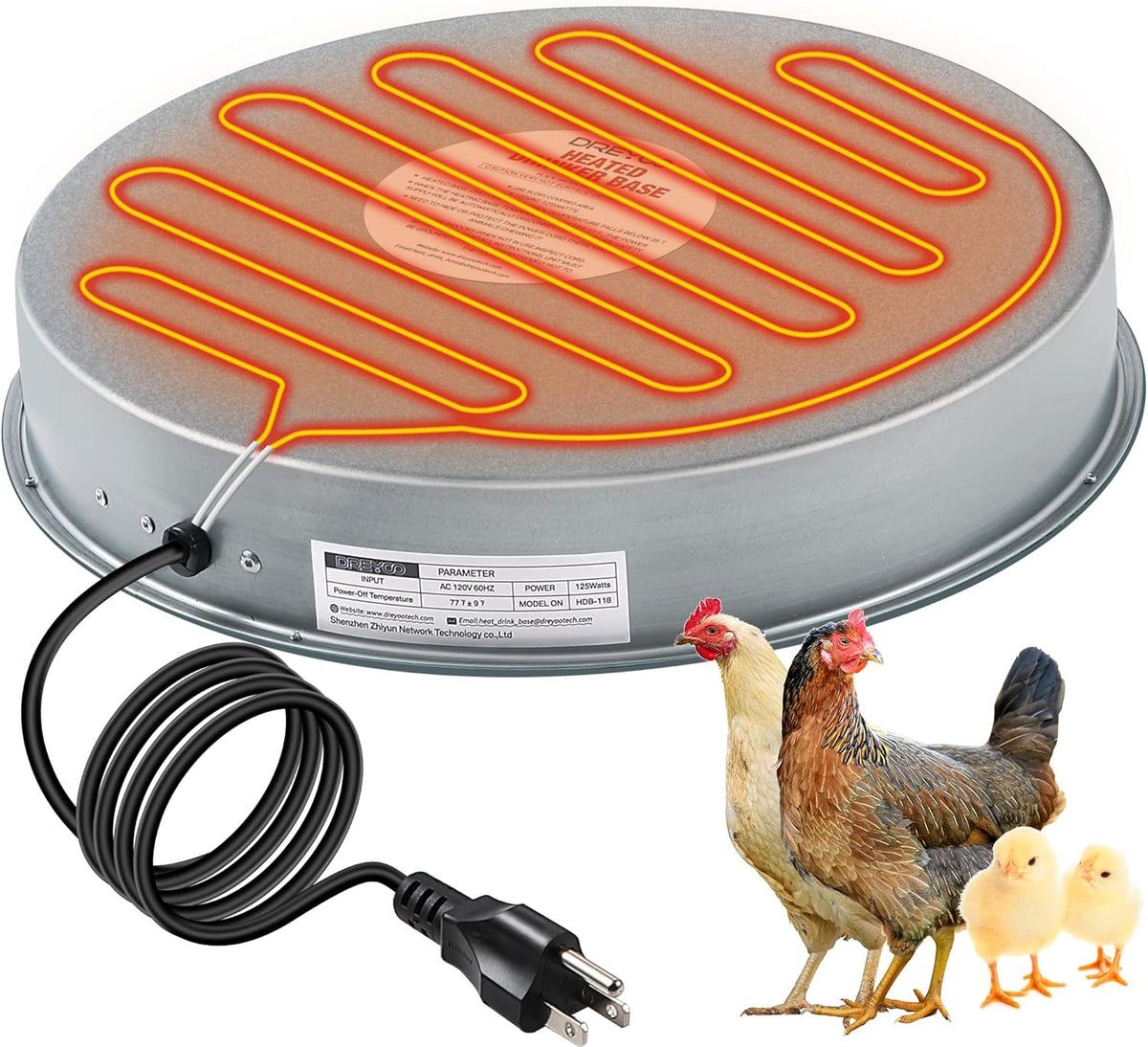 Heated Base Chicken Water Heater 125 Watts G256