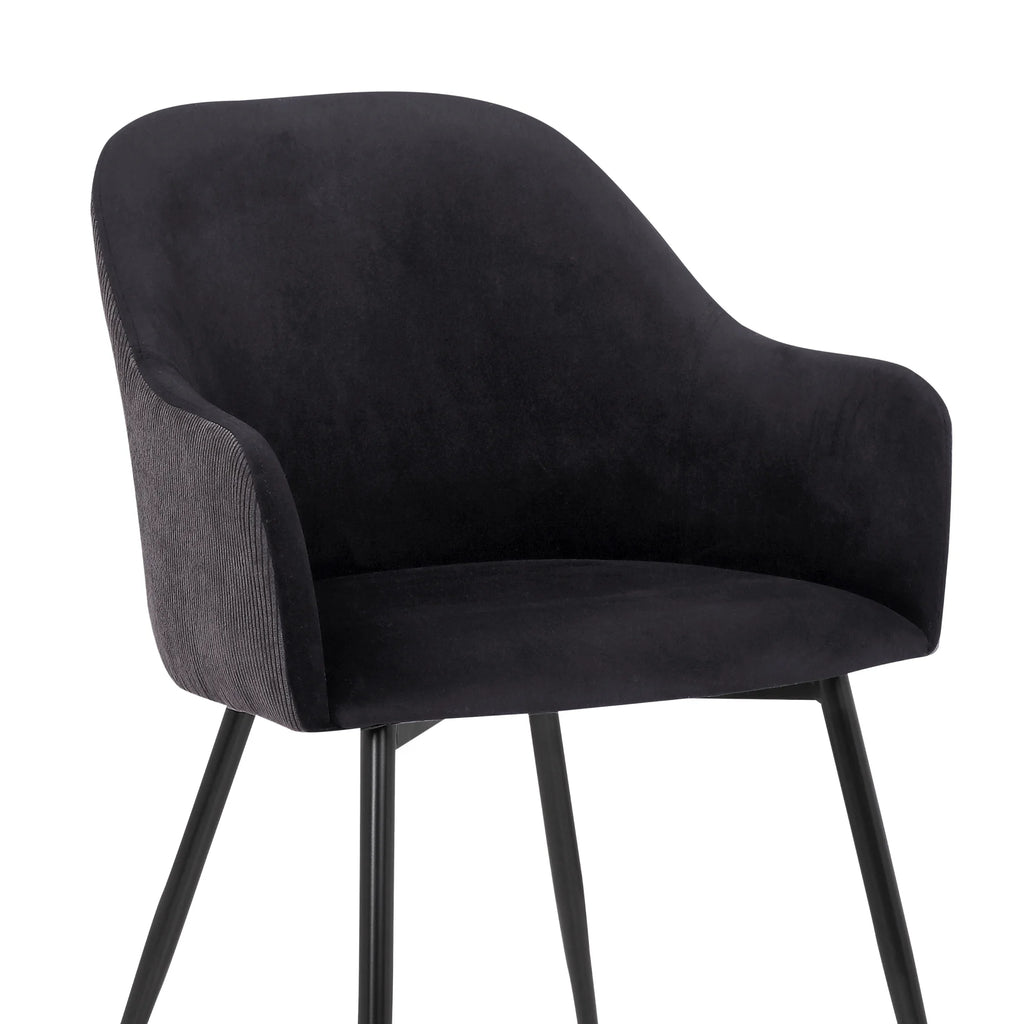 Black Dark Grey Fabric Dining Chair W383039