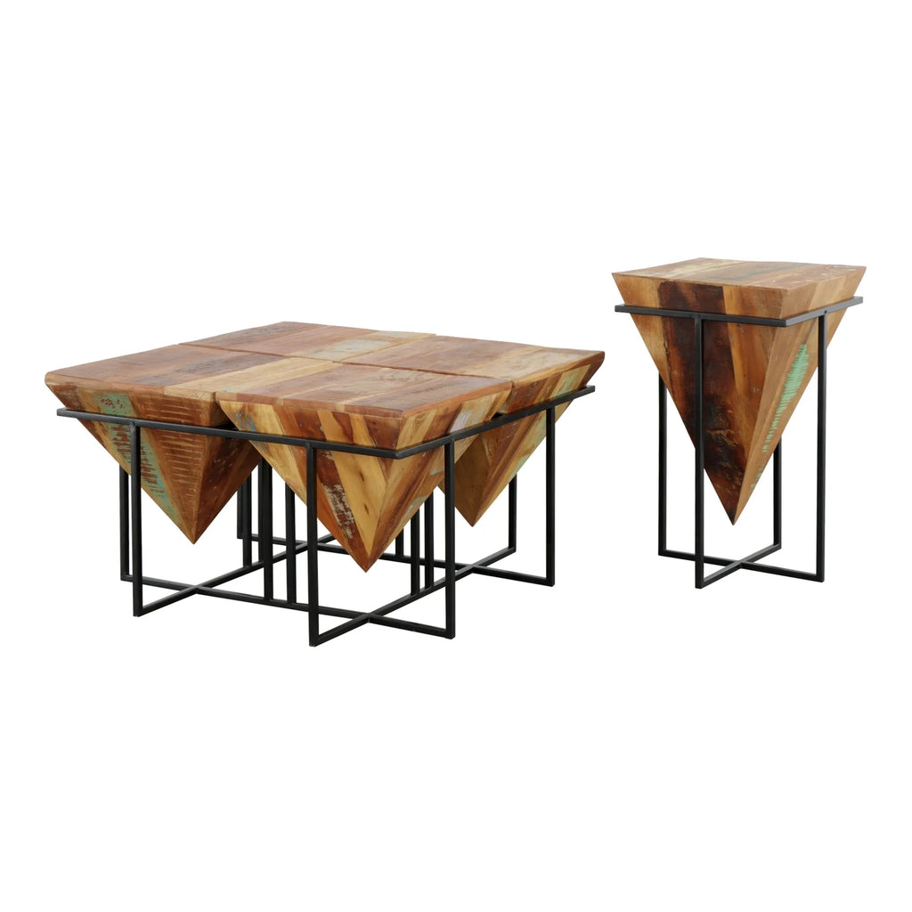 Reclaimed Wood & Iron Square Cocktail Table V398