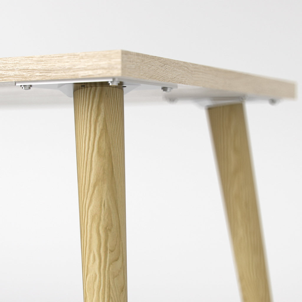 White and Oak 2 Drawer 3 Shelf Desk E796966