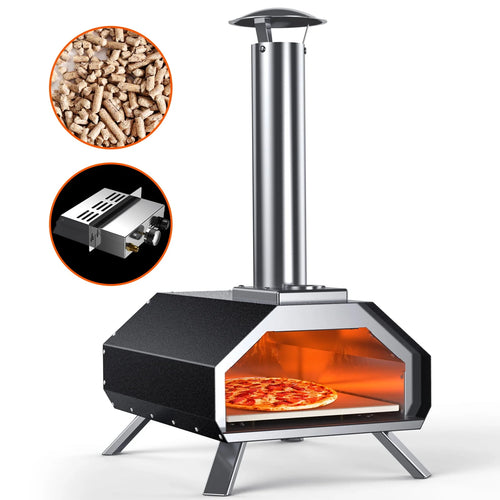 13 Wood Pellet Stainless Steel Pizza Oven with Foldable Legs J4921