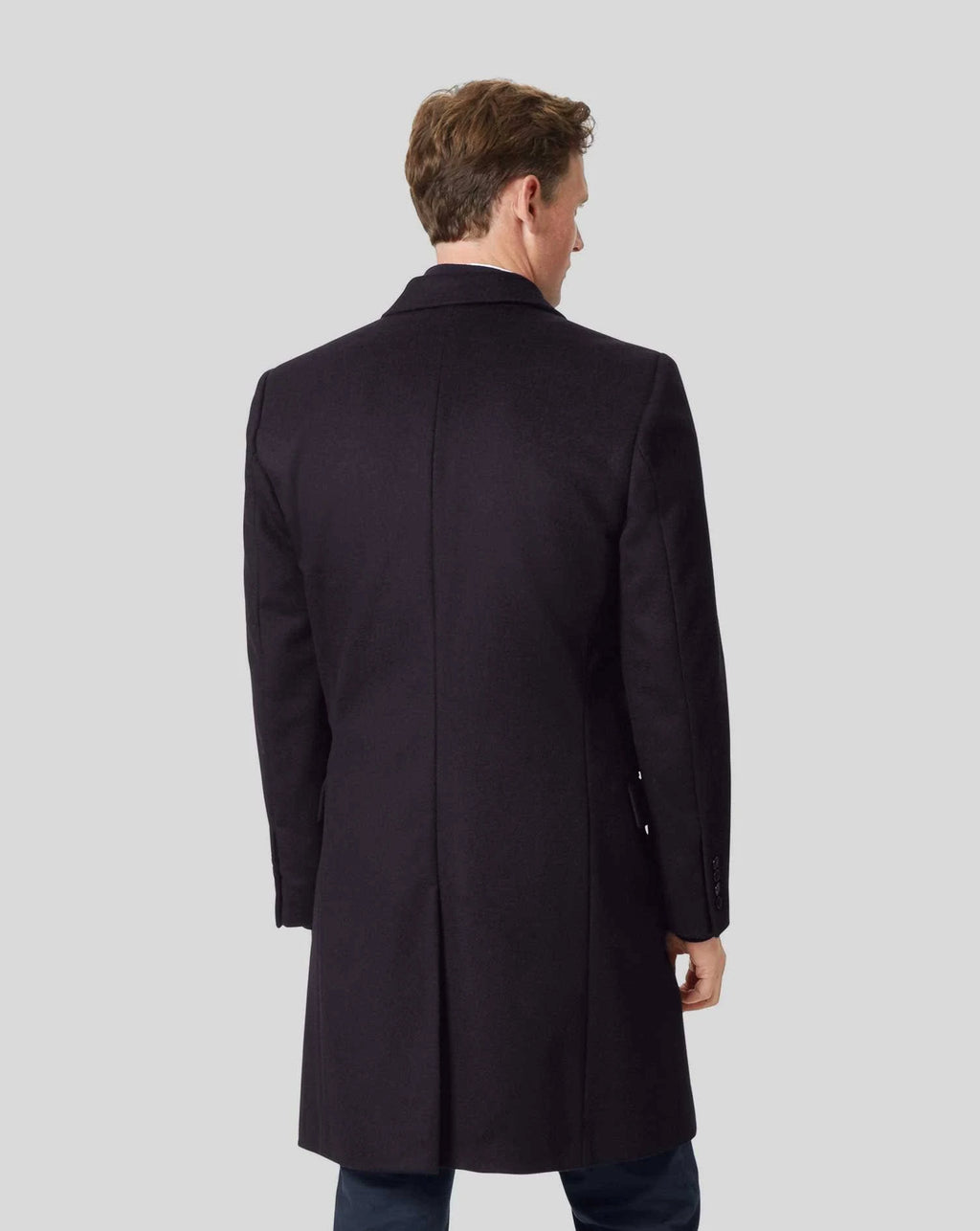 Navy Wool Cashmere Coat N691