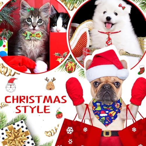 86 Pcs Christmas Dog Bows Bandanas Neckties Bowties Hairpins B627039