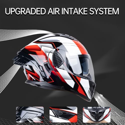 Modular Motorcycle Helmet Dual Visor Flip up DOT Approved T170