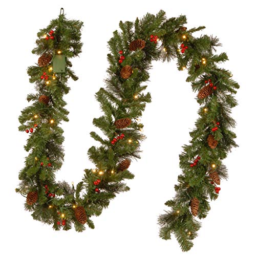 9 ft Pre-Lit Artificial Christmas Garland with 50 Warm White LED Lights F465765