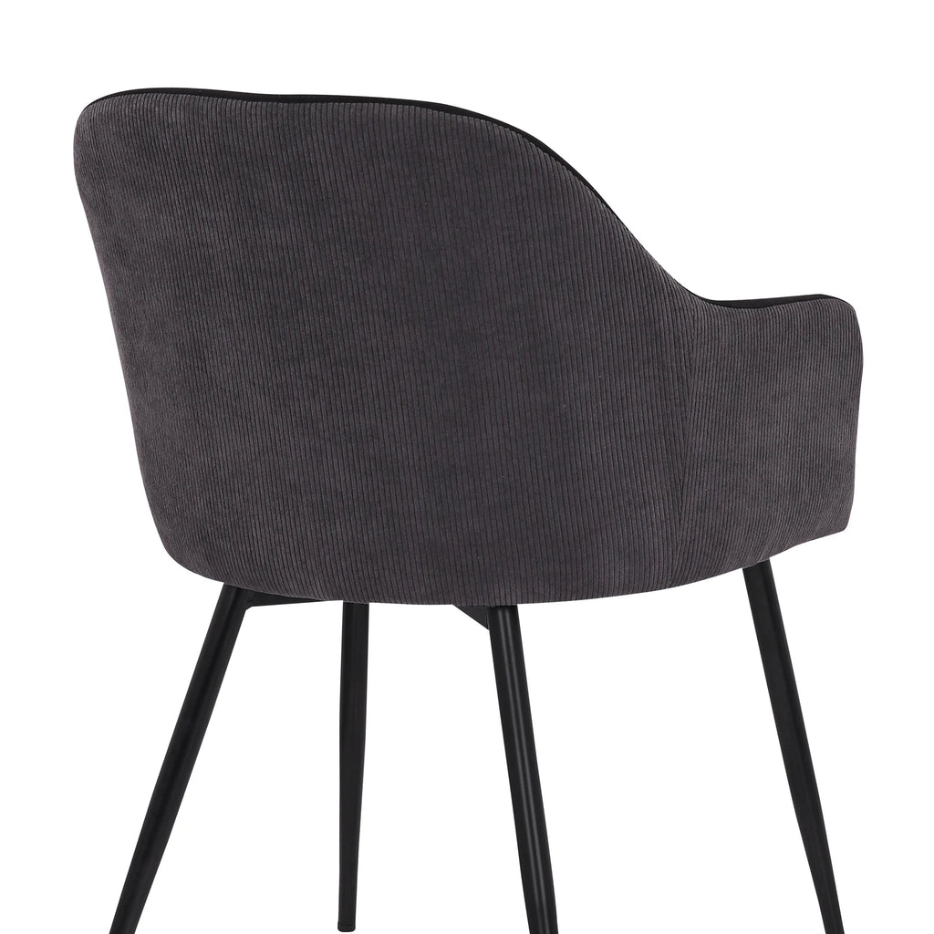 Black Dark Grey Fabric Dining Chair W383039