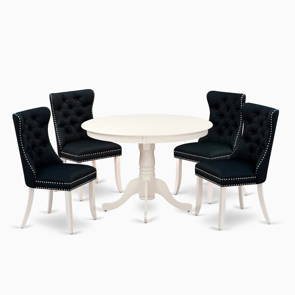5 Piece Round Wooden Dining Table Set G8652