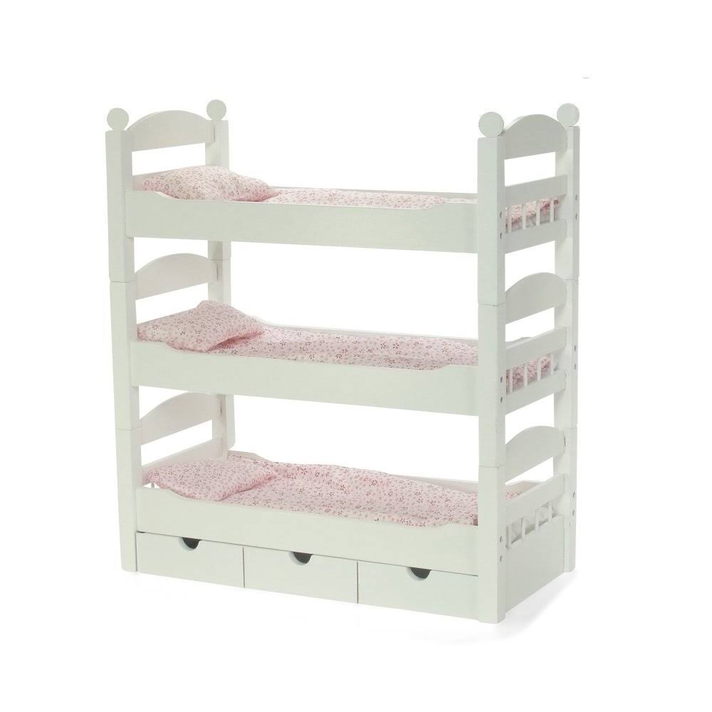 White 3 Single Stackable Doll Beds C4903