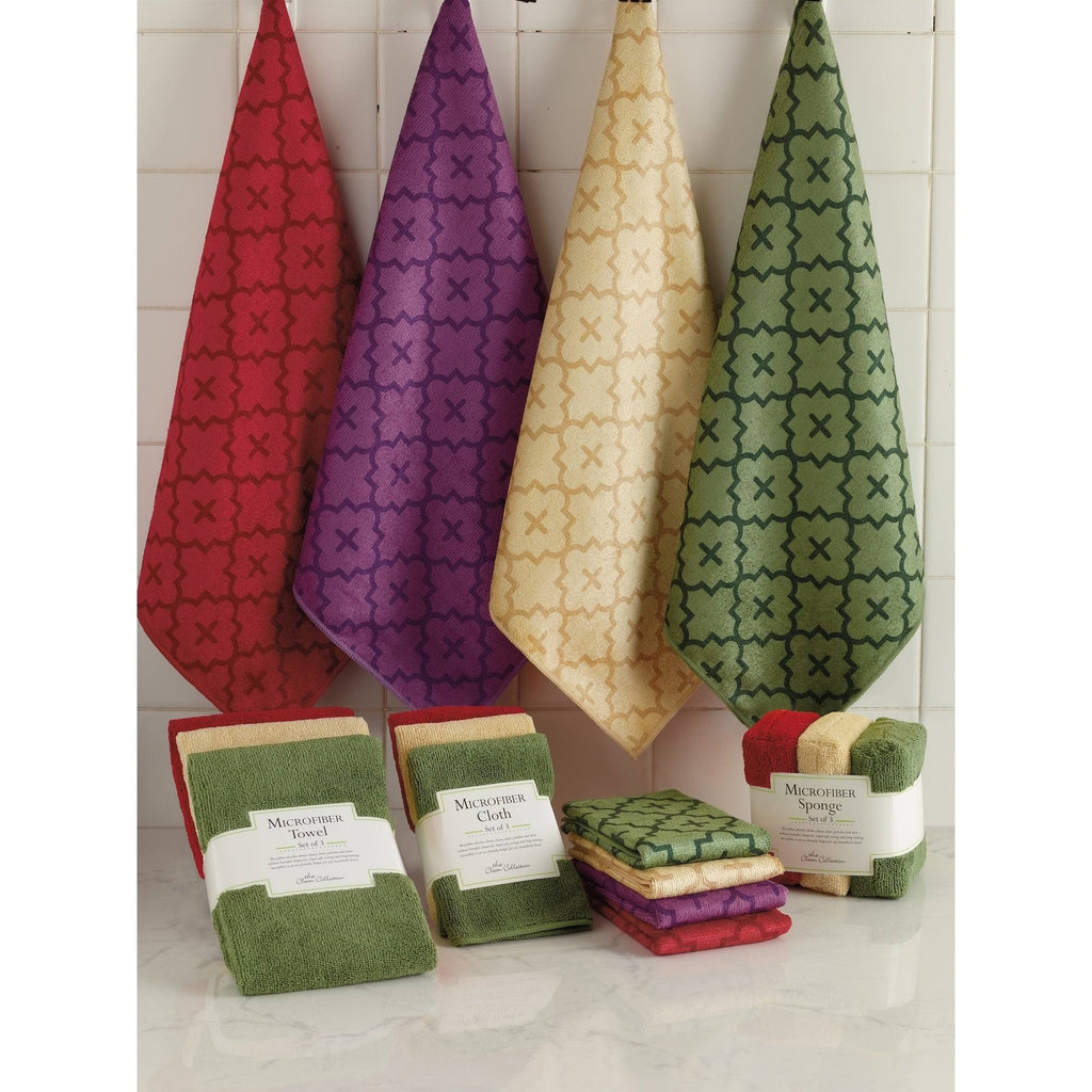 Set of 12 Red Microfiber Dishtowels P5428