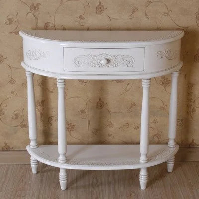 Carved Half Moon Console Table H592