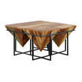 Reclaimed Wood & Iron Square Cocktail Table V398