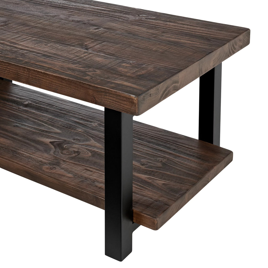 42" Metal and Wood Coffee Table B45579