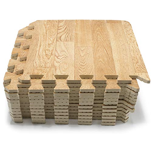 16 Tiles 16 Sq ft Gray Wood Foam Interlocking Floor Mats E251632