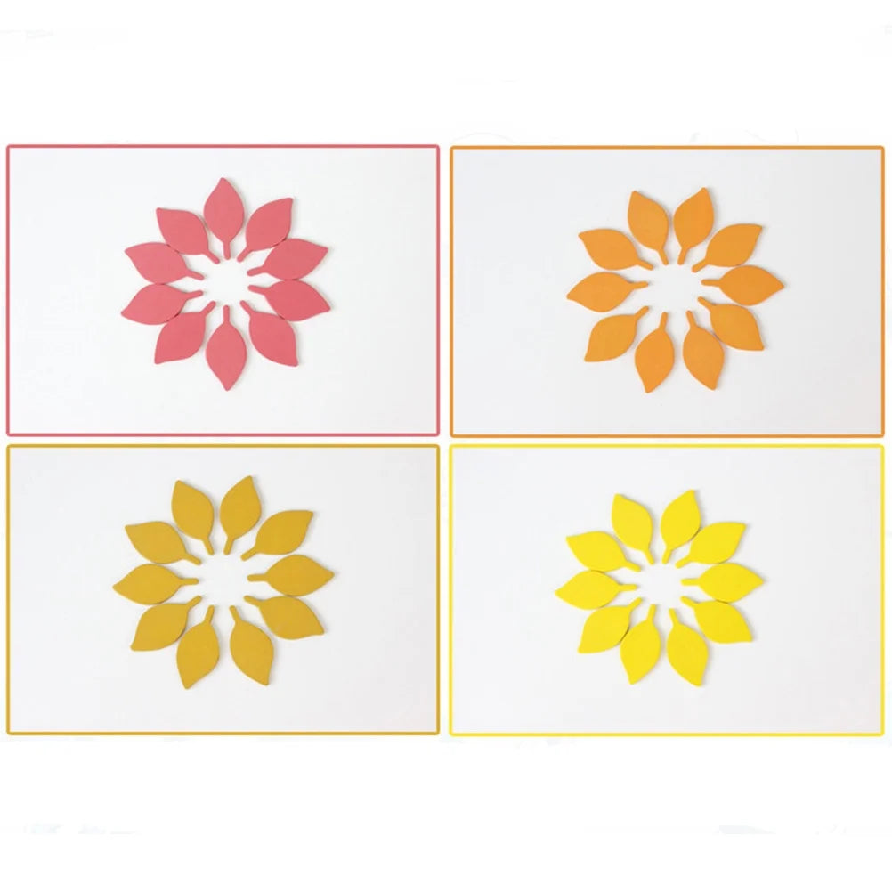 1 Set Wooden Tree Blocks with Leaves 3D Building Toy (Yellow) W831618